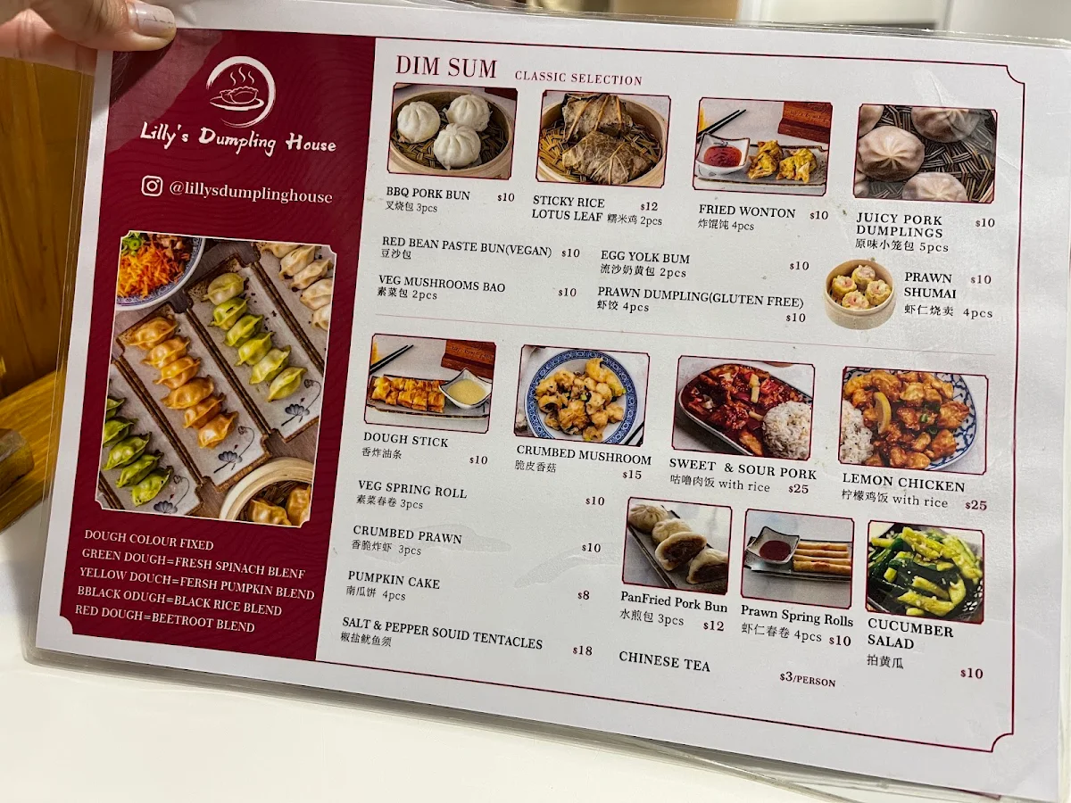 Menu, Lilly’s Dumpling House