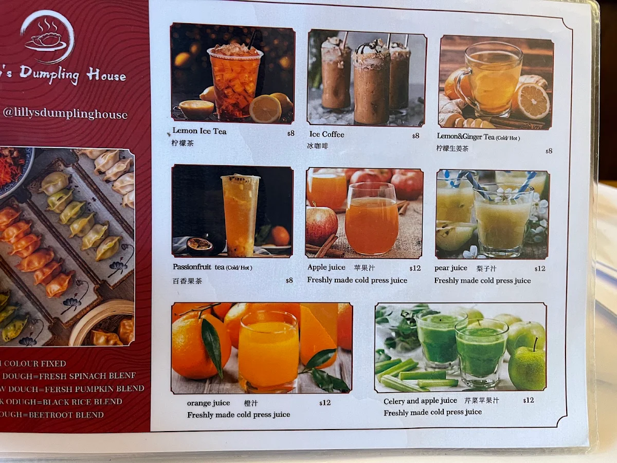 Menu, Lilly’s Dumpling House