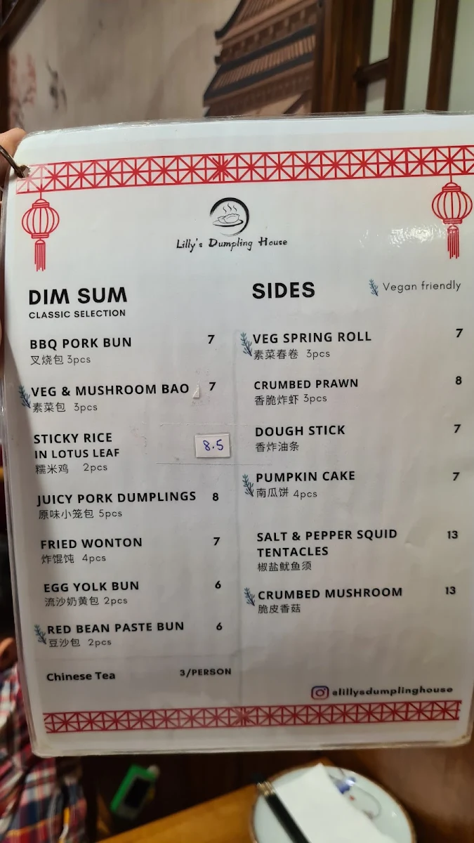 Menu, Lilly’s Dumpling House