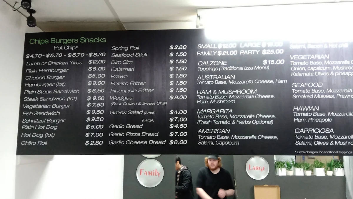 Menu, Warradale Pizza House Adelaide
