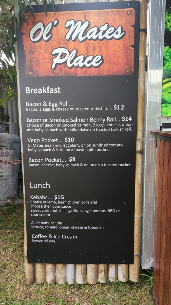 Menu, Ol Mates Place