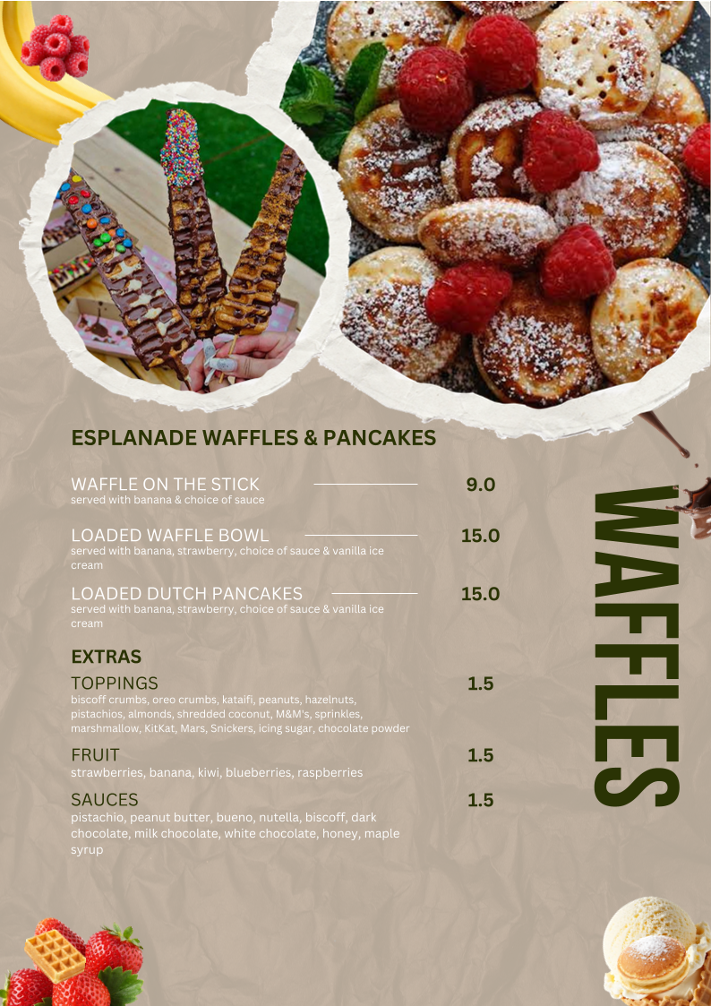 Menu, Esplanade Brew Co