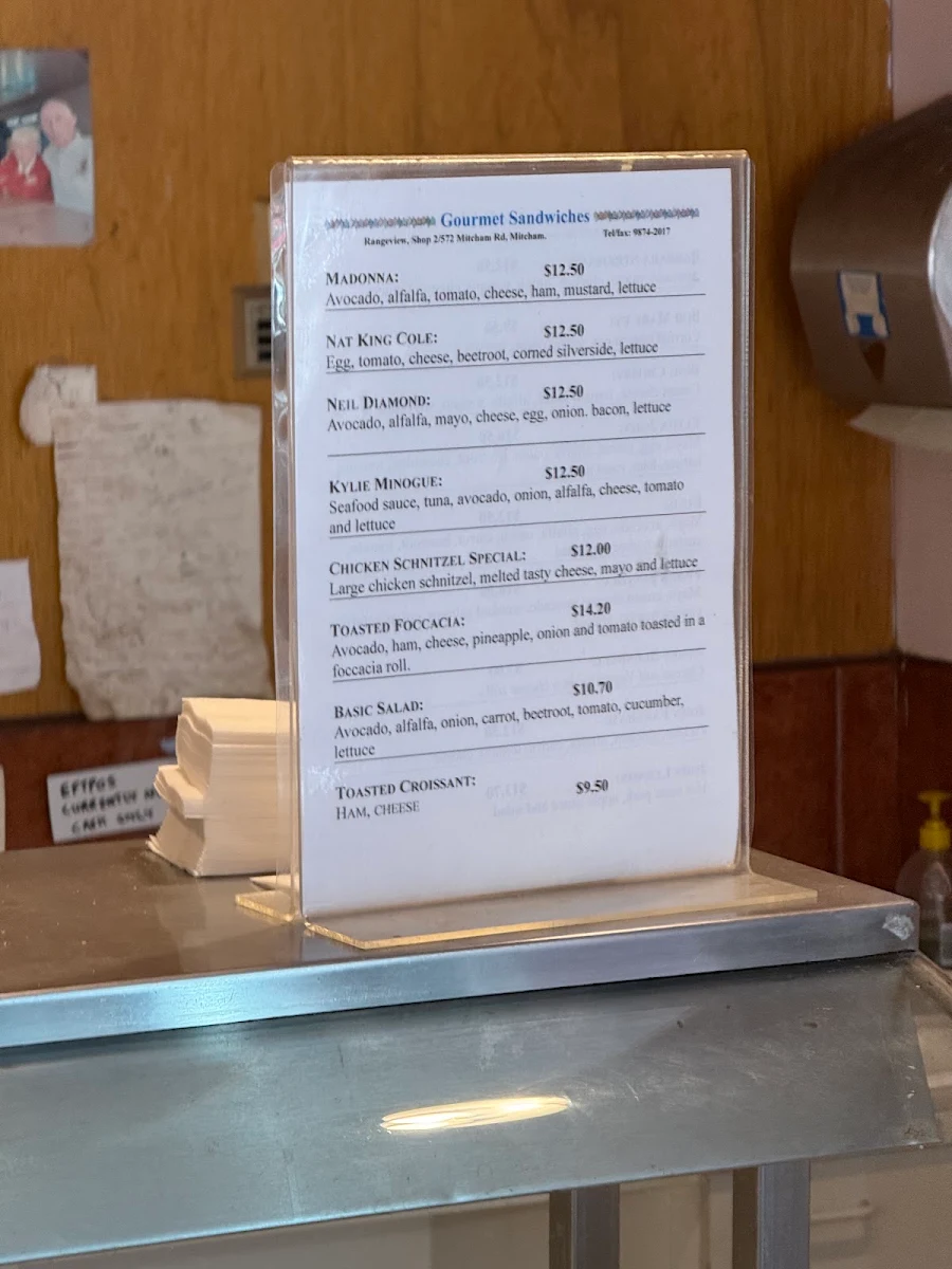 Menu, The Bakery Cafe