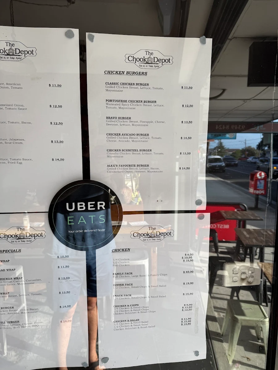 Menu, The Chook Depot