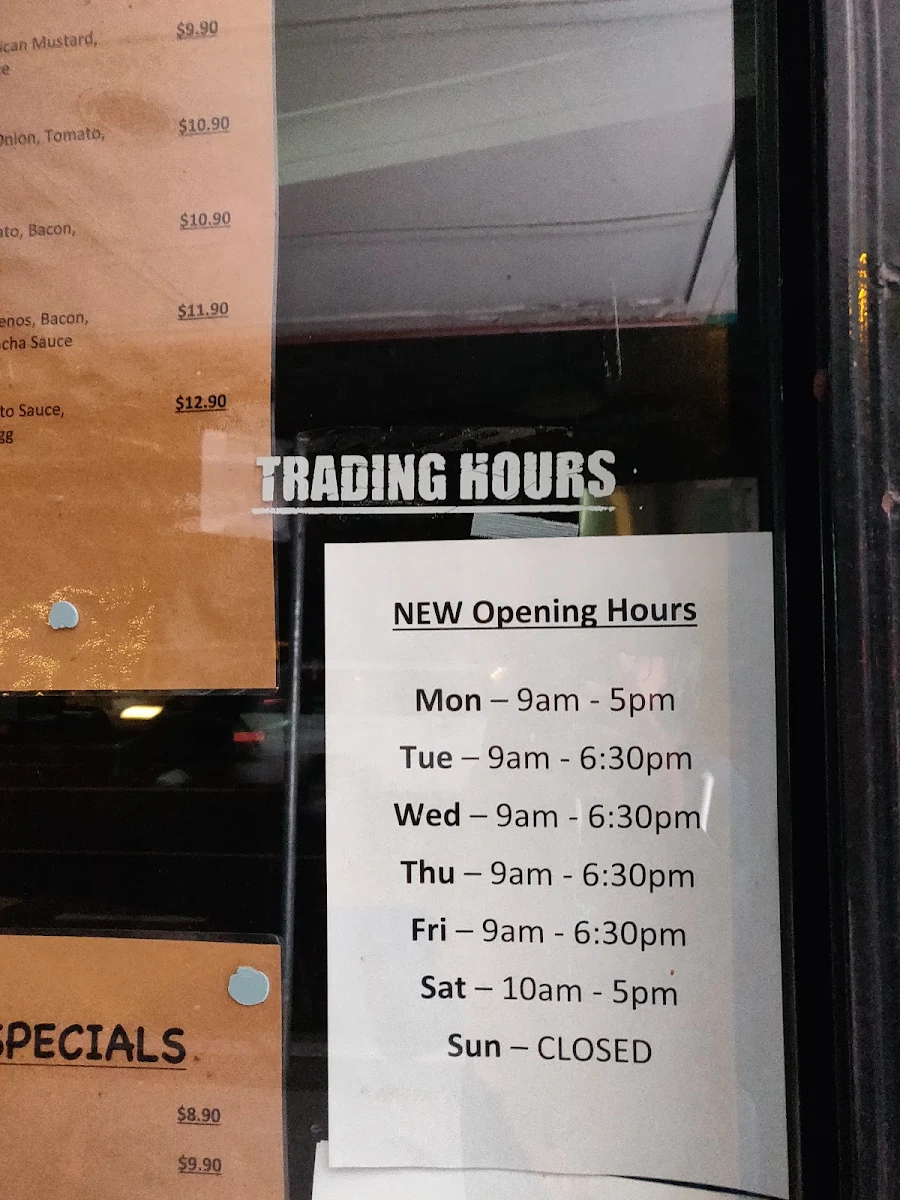Menu, The Chook Depot