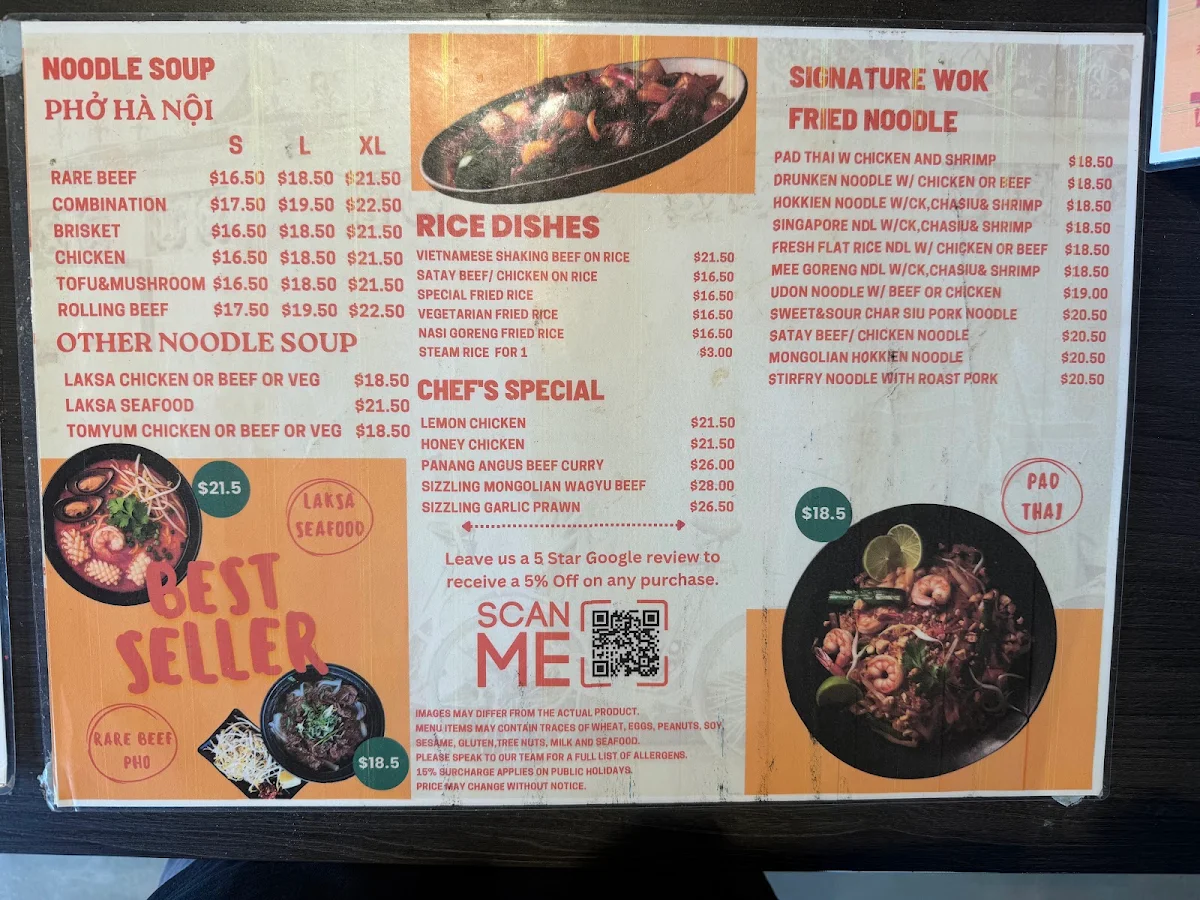 Menu, PHỐ TÂY MARKET