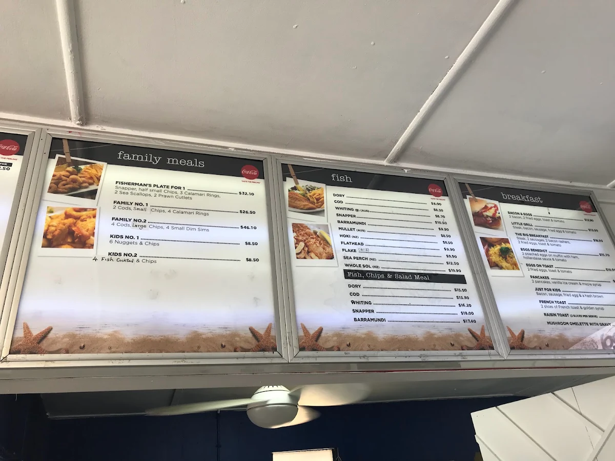 Menu, Victoria Point Kiosk Rock 'n' Roll Cafe
