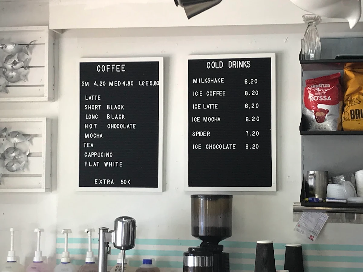 Menu, Victoria Point Kiosk Rock 'n' Roll Cafe