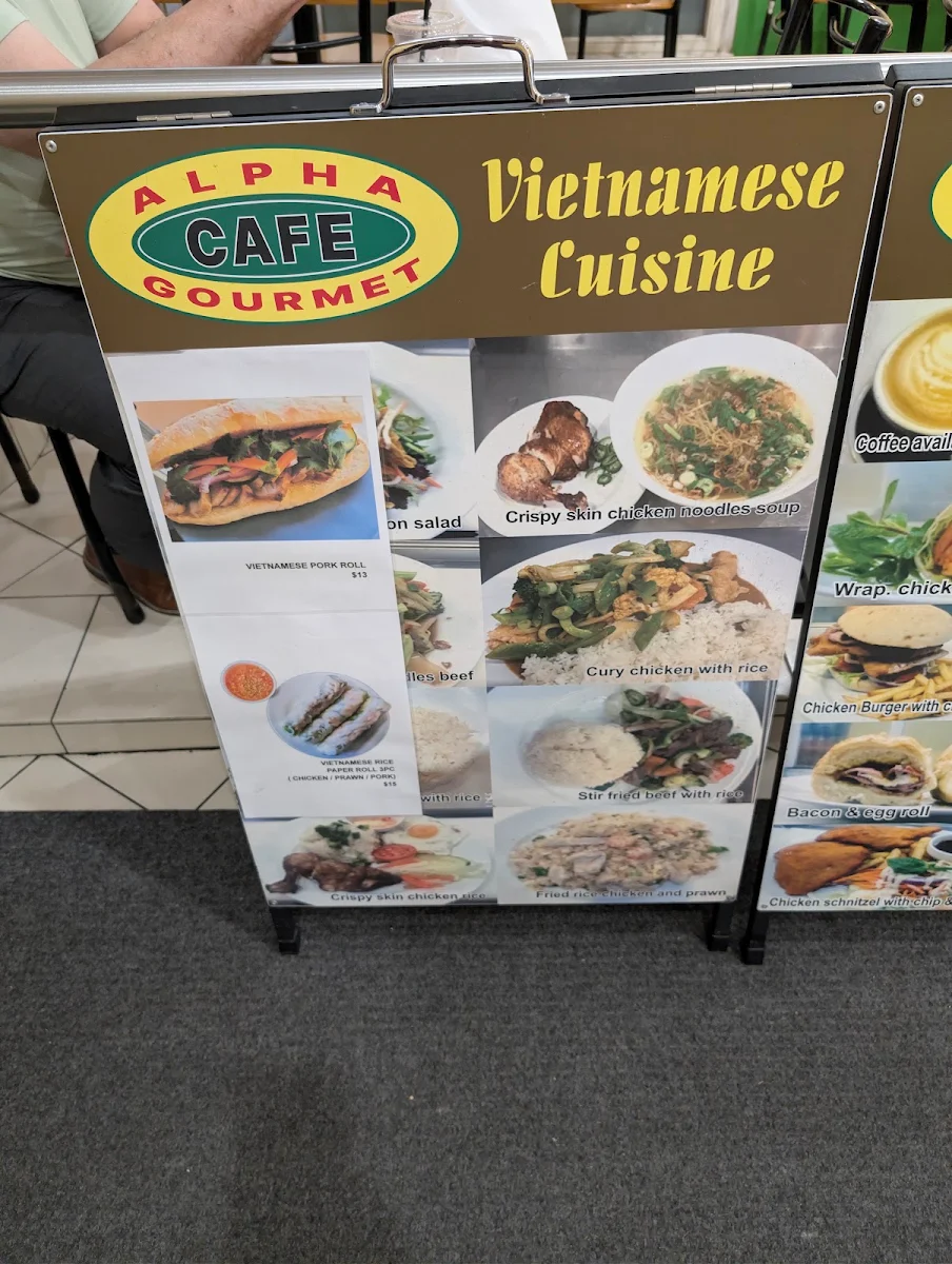 Menu, Alpha Gourmet Cafe
