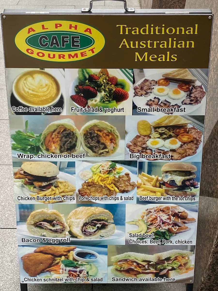 Menu, Alpha Gourmet Cafe