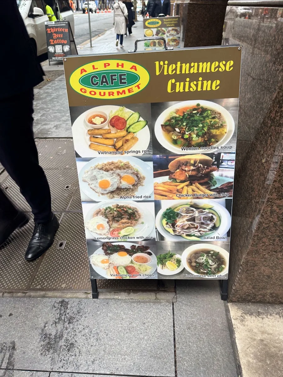 Menu, Alpha Gourmet Cafe