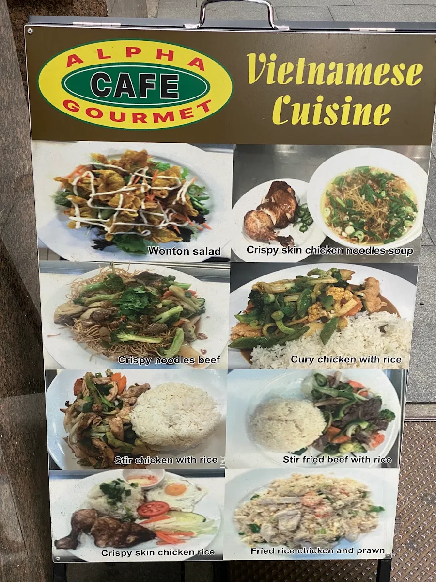 Menu, Alpha Gourmet Cafe