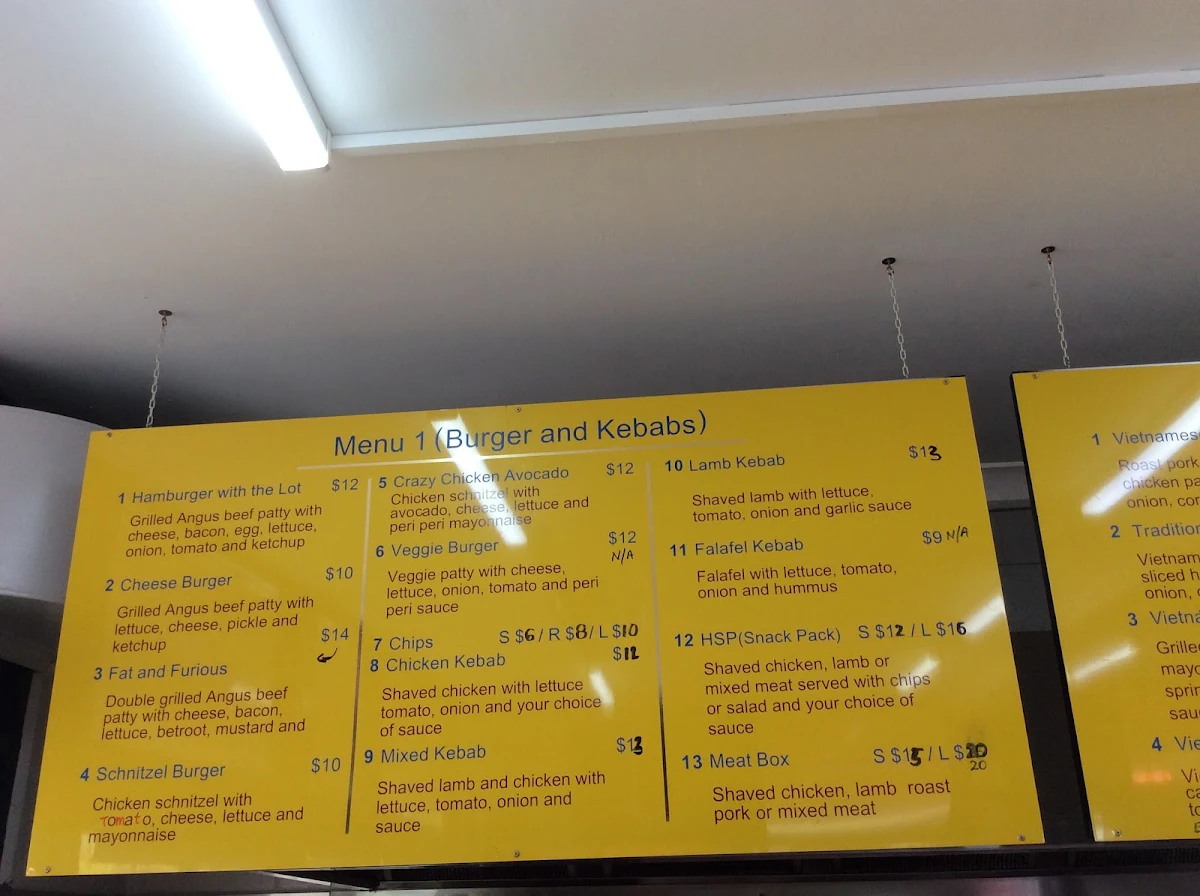 Menu, Ms Banh Mi Kilsyth South