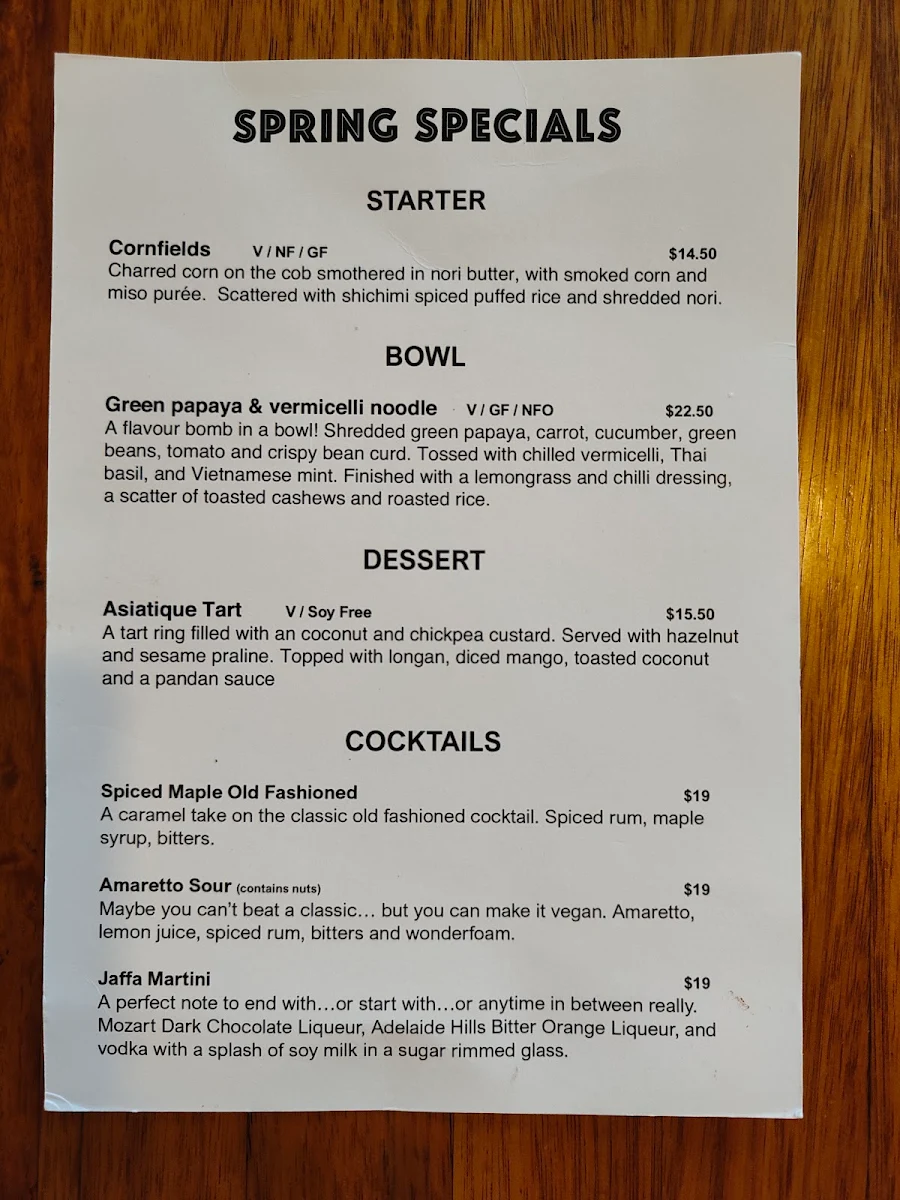 Menu, Sister of Soul
