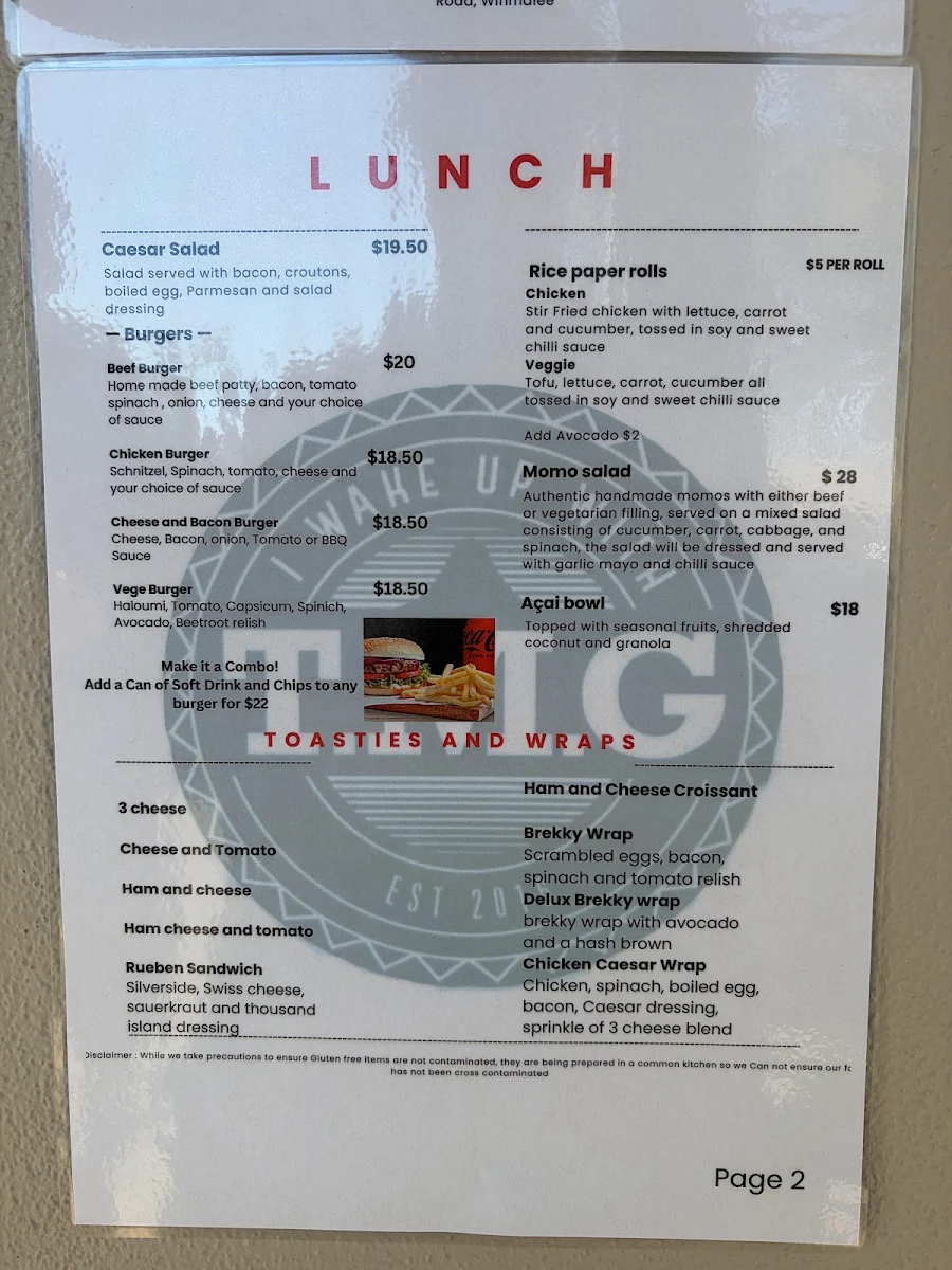 Menu, The Mountain Grind