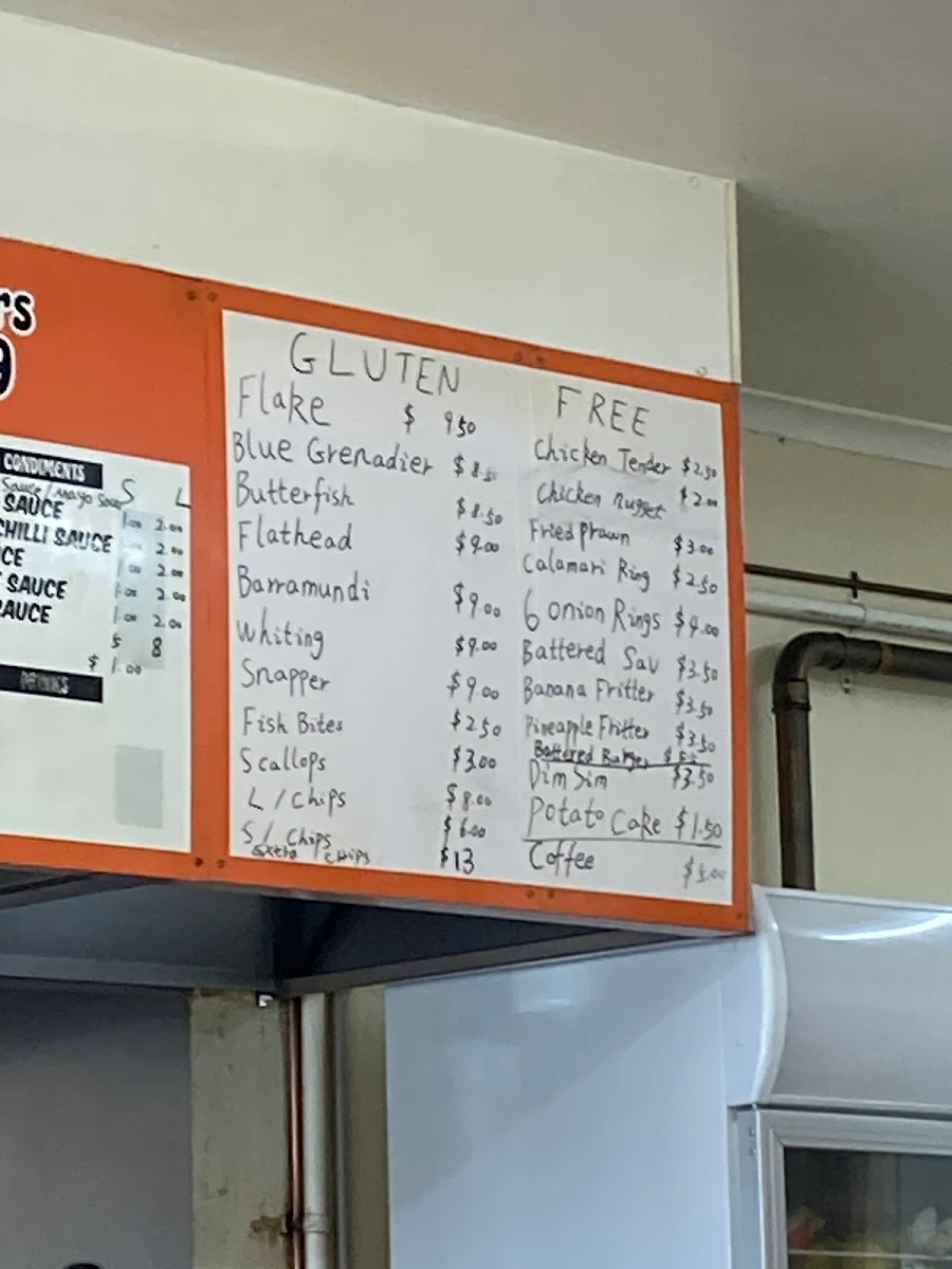 Menu, Family fish & chips Warrnambool