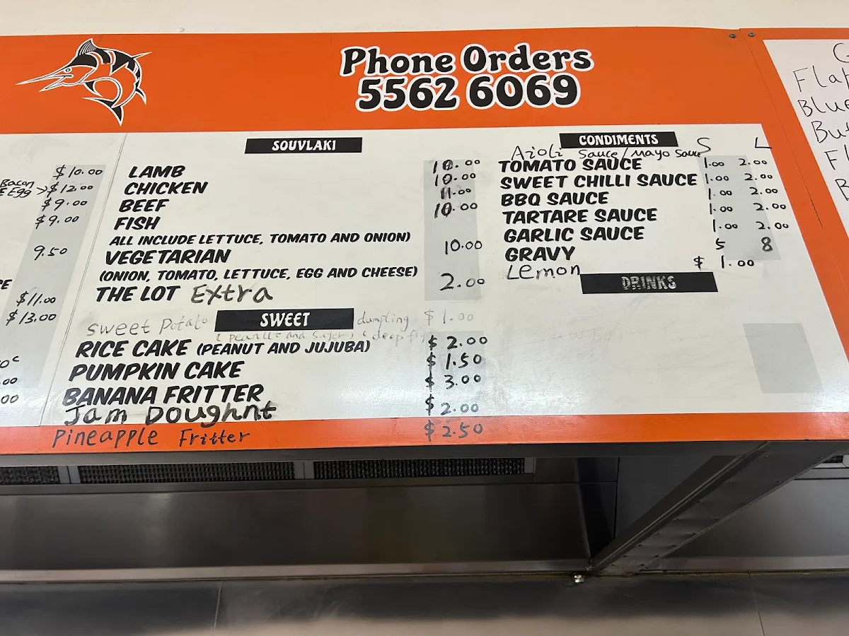 Menu, Family fish & chips Warrnambool