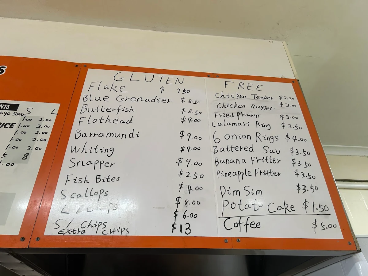 Menu, Family fish & chips Warrnambool