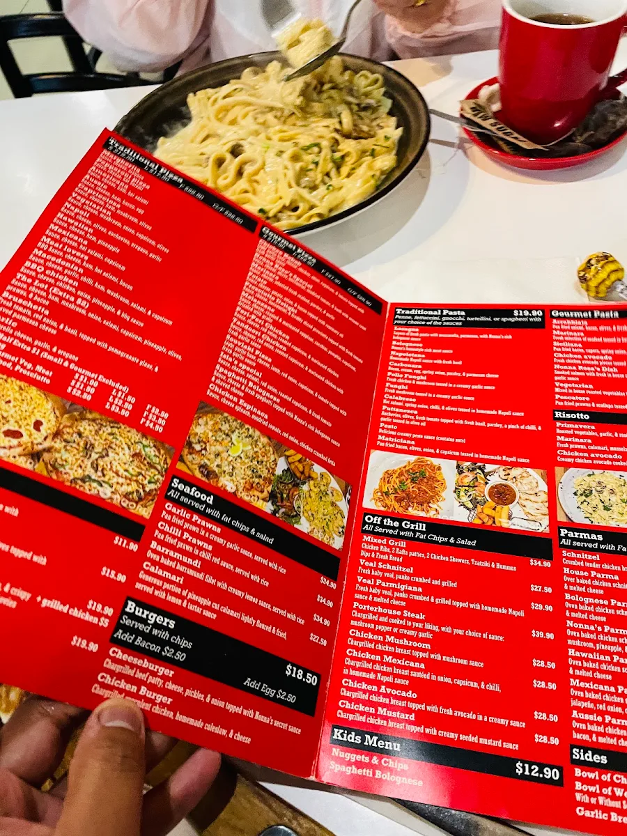Menu, Nonna Rosa Family Restaurant