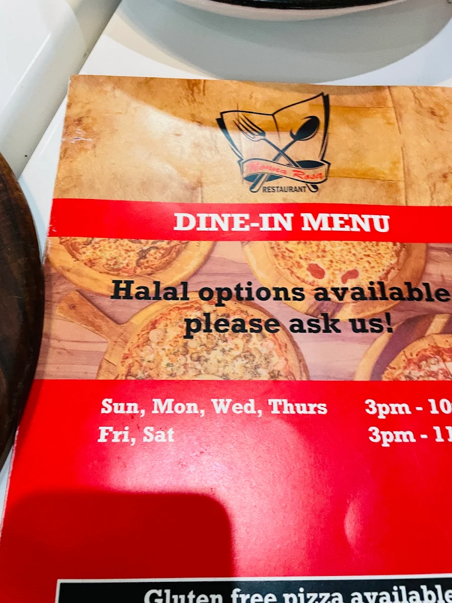 Menu, Nonna Rosa Family Restaurant