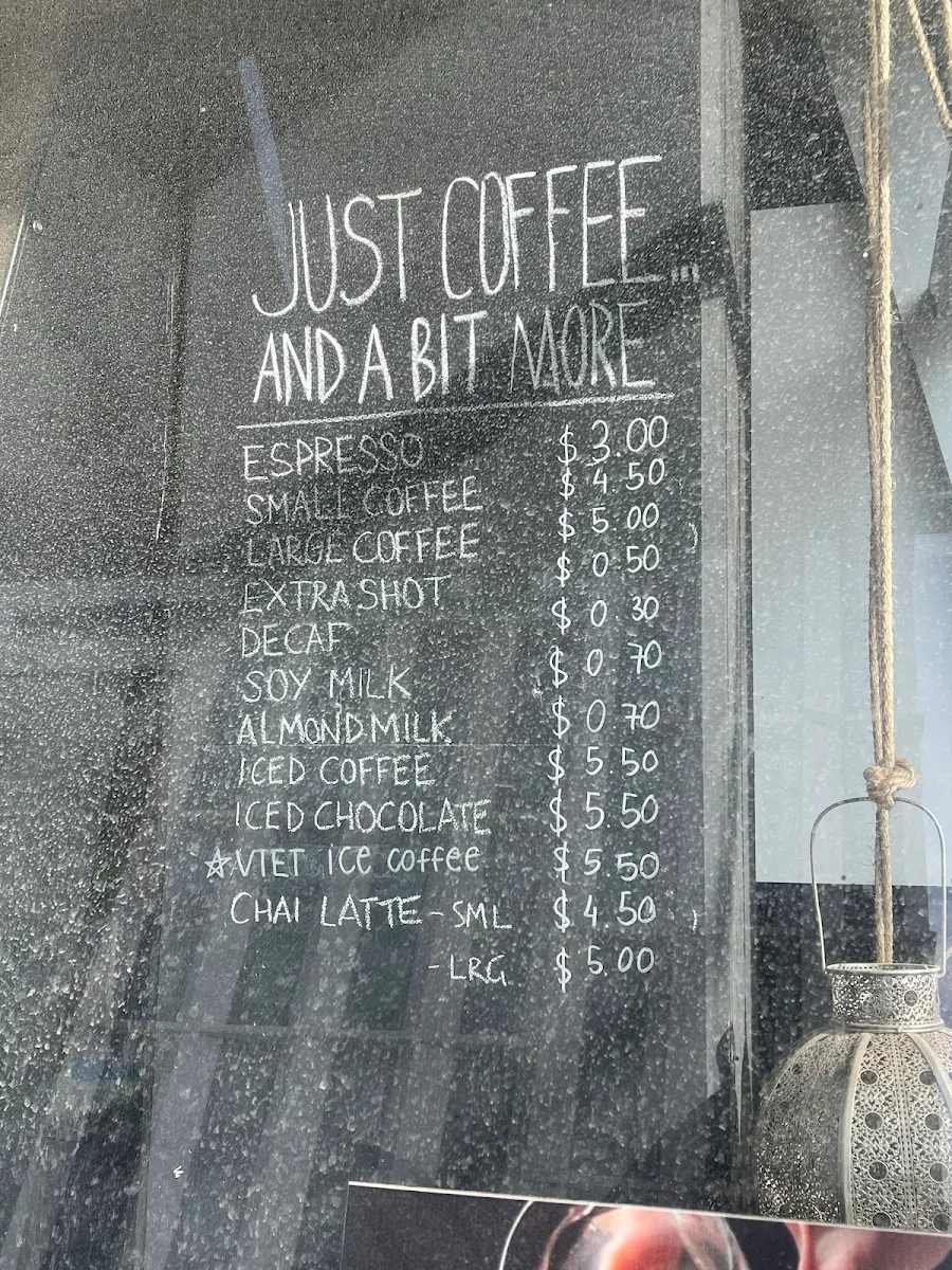 Menu, Cafe Scopa