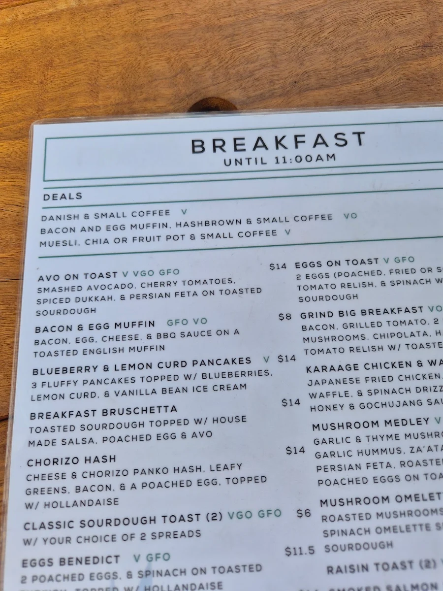 Menu, Gorilla Grind