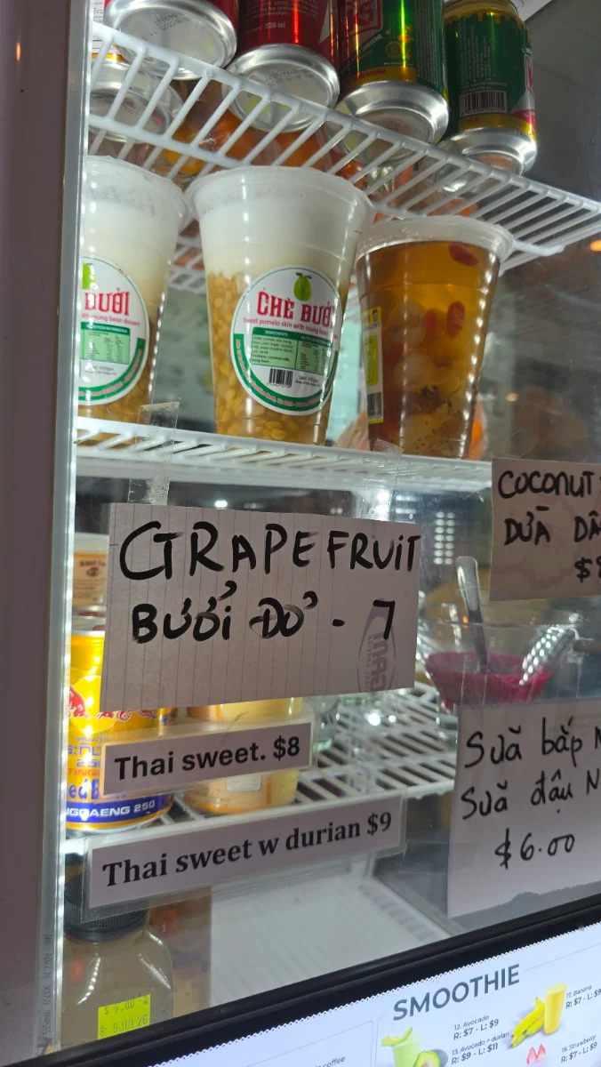 Menu, Cafe Phố