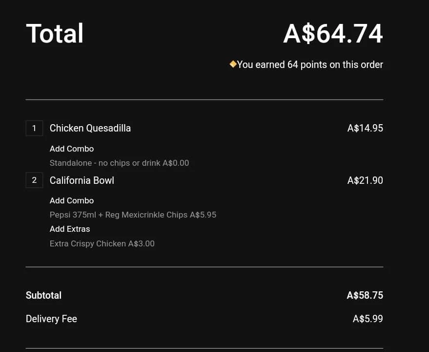 Menu, Salsas