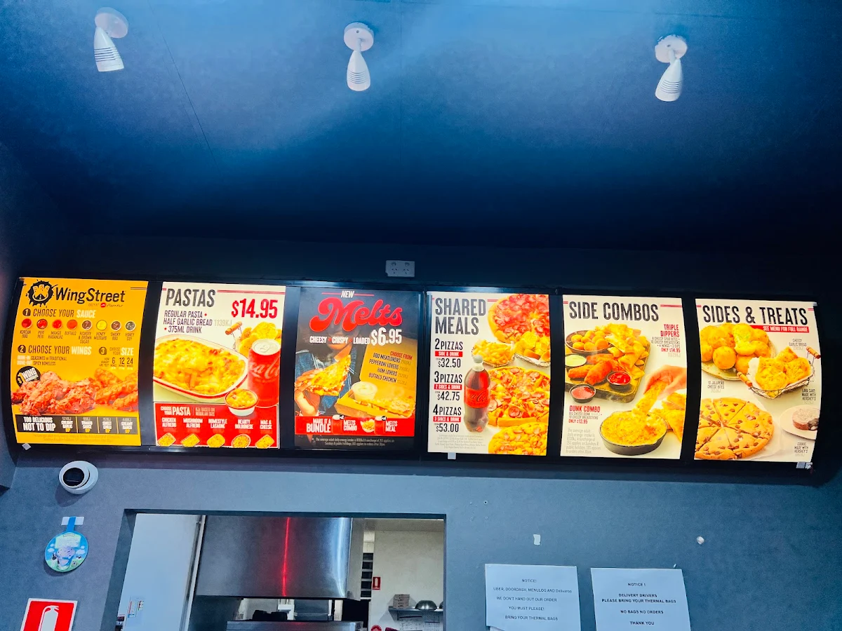 Menu, Pizza Hut Footscray
