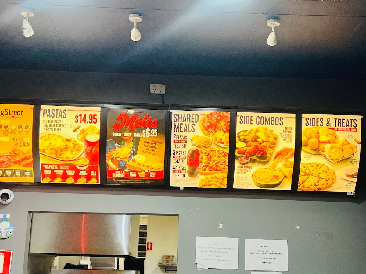 Menu, Pizza Hut Footscray