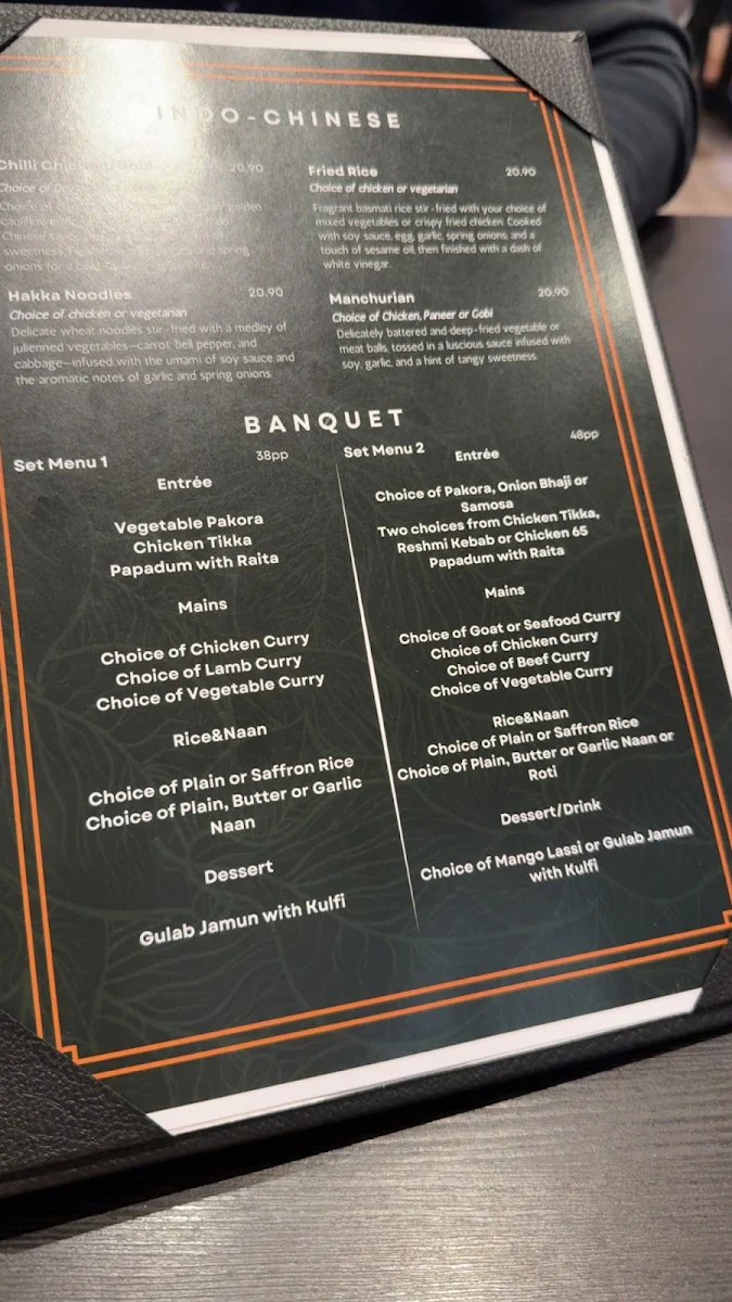 Menu, 7 Village Indian Restaurant
