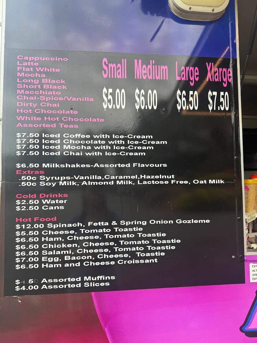 Menu, Hottie Coffee