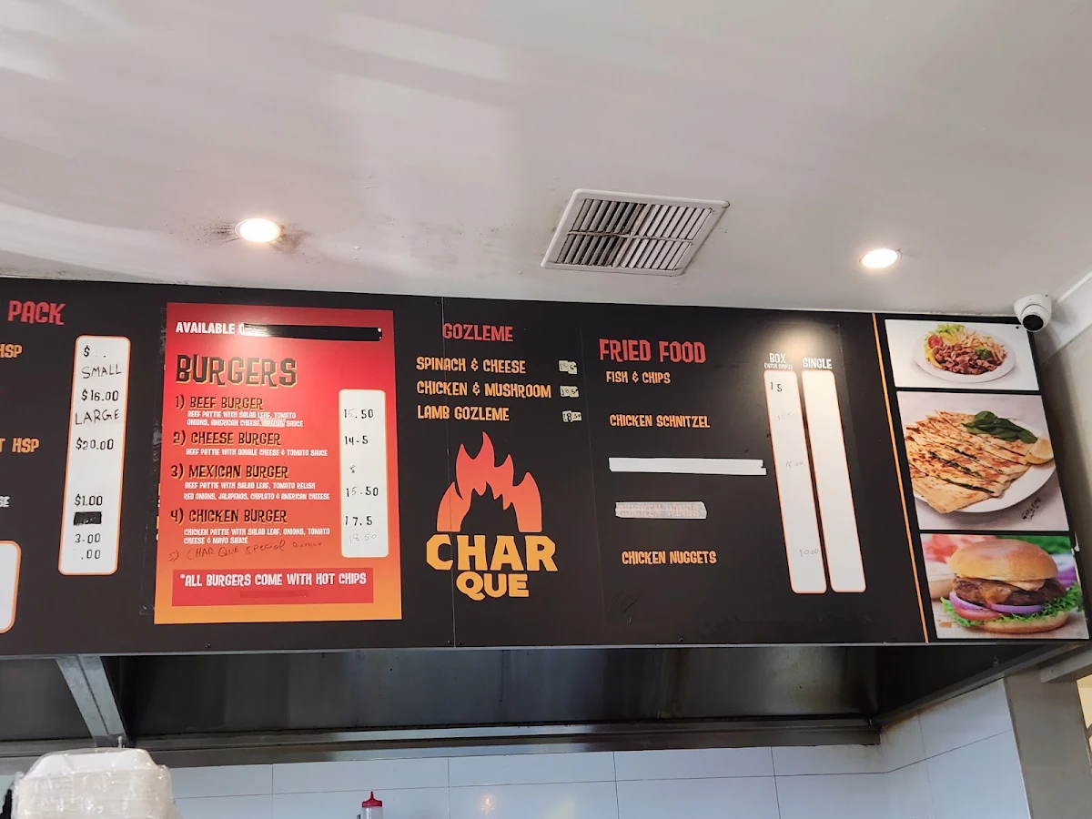 Menu, Char Que
