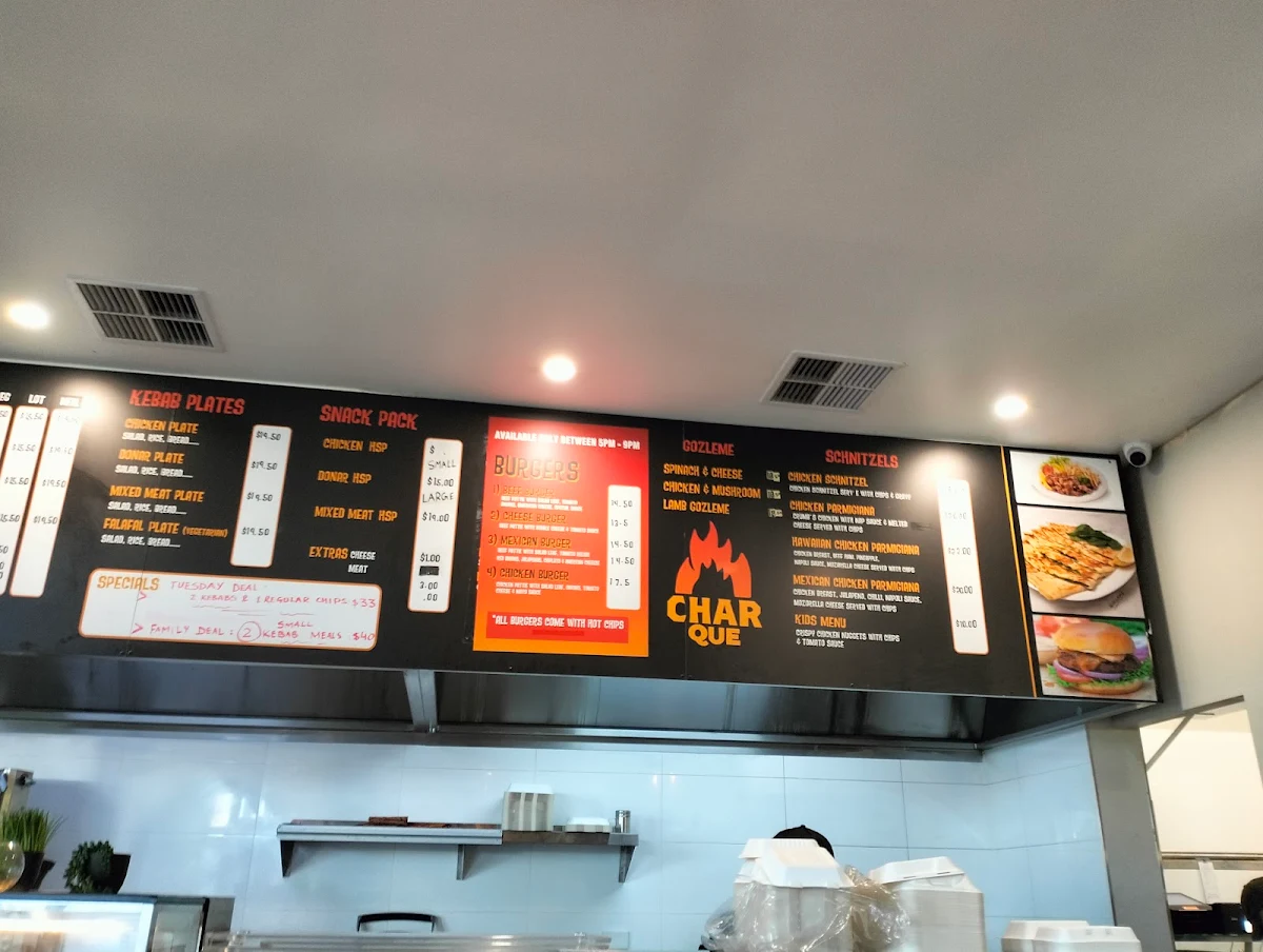 Menu, Char Que
