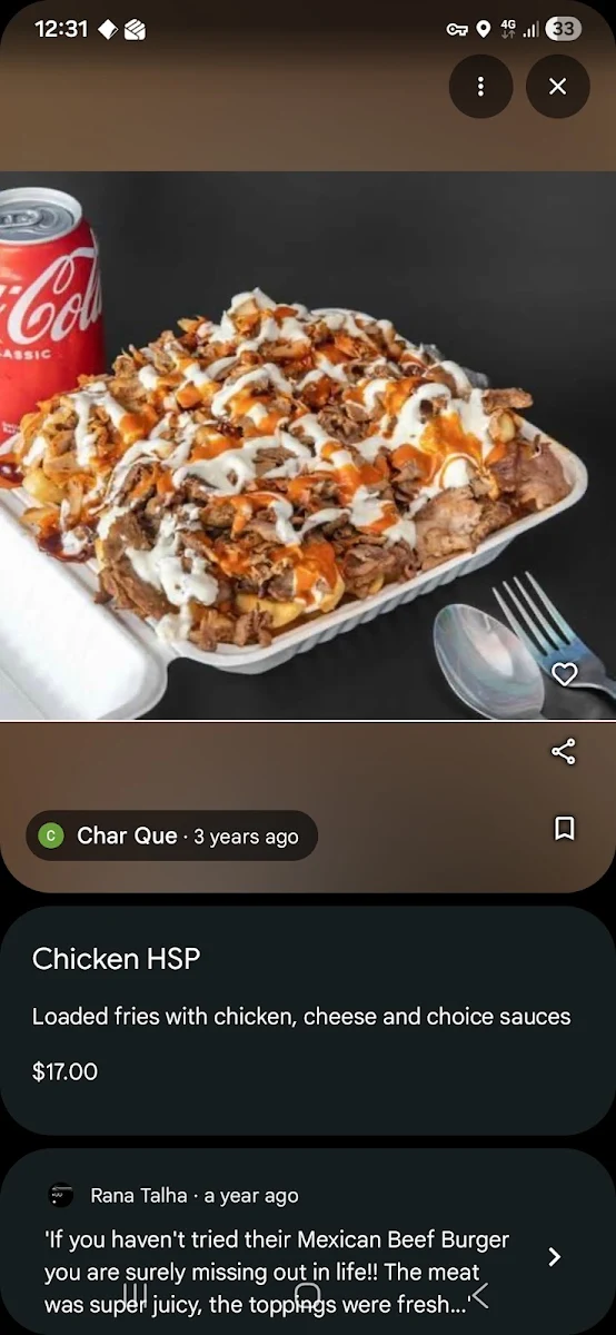 Menu, Char Que