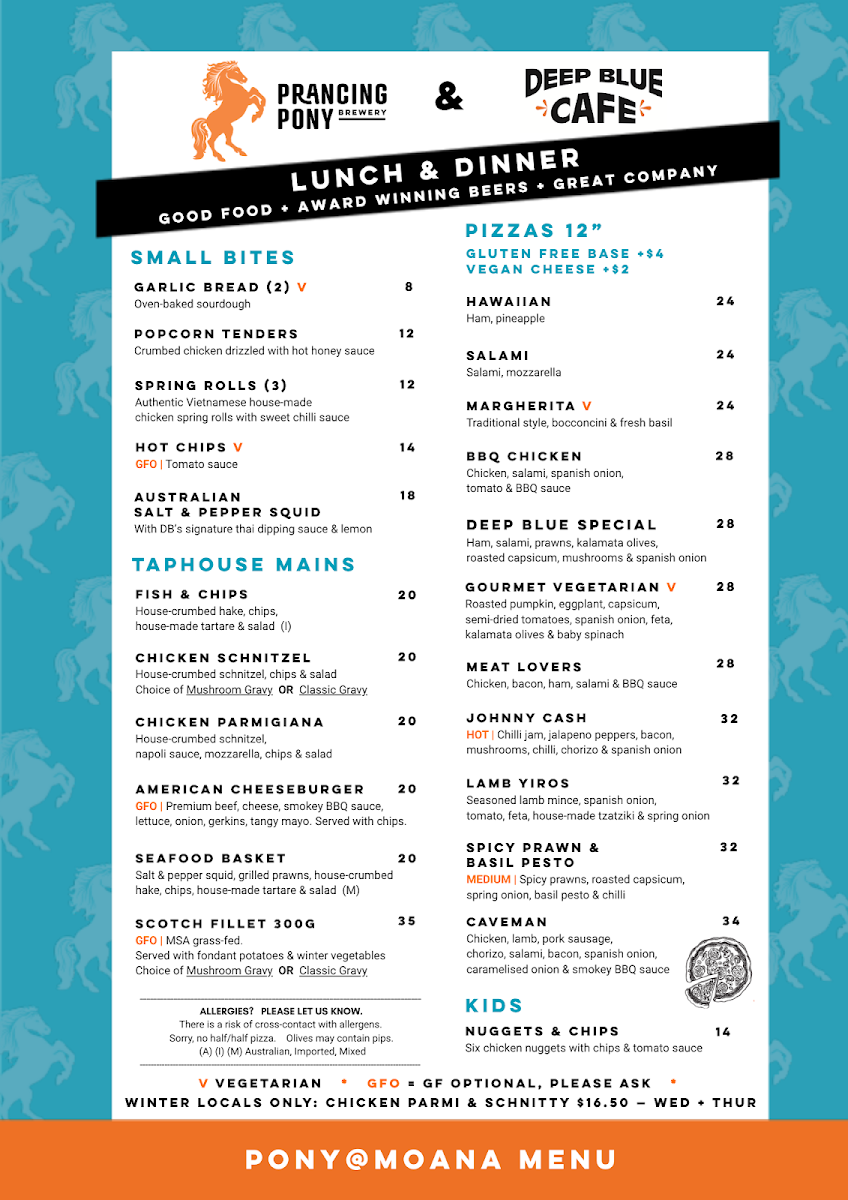 Menu, Pony@Moana