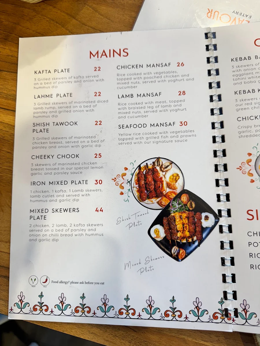 Menu, Le Flavour Eatery