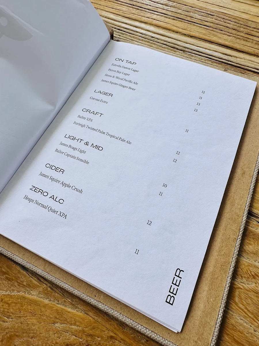 Menu, Sunsets Rooftop