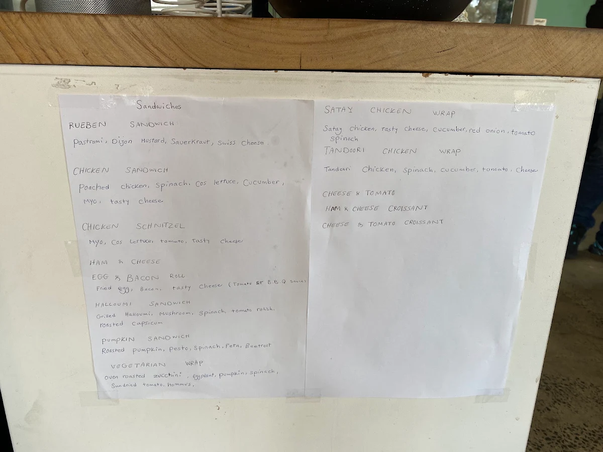 Menu, Somerset Cafe