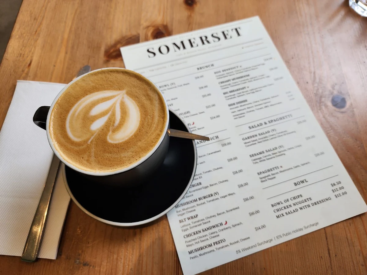 Menu, Somerset Cafe