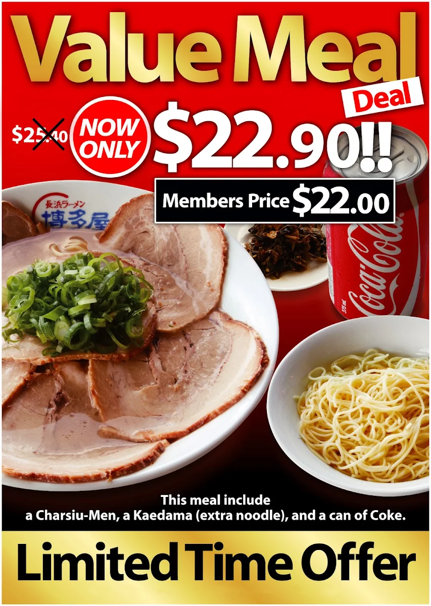 Menu, Hakataya Ramen Indooroopilly