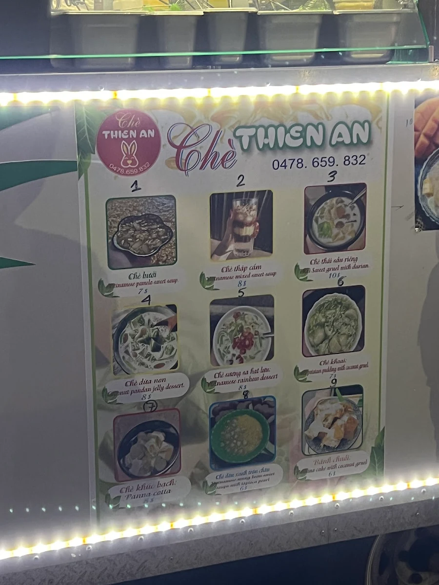 Menu, Che Thien An
