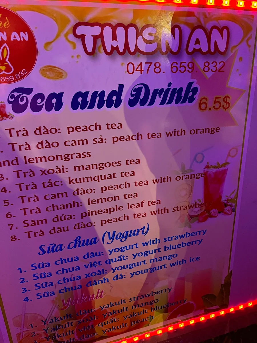 Menu, Che Thien An