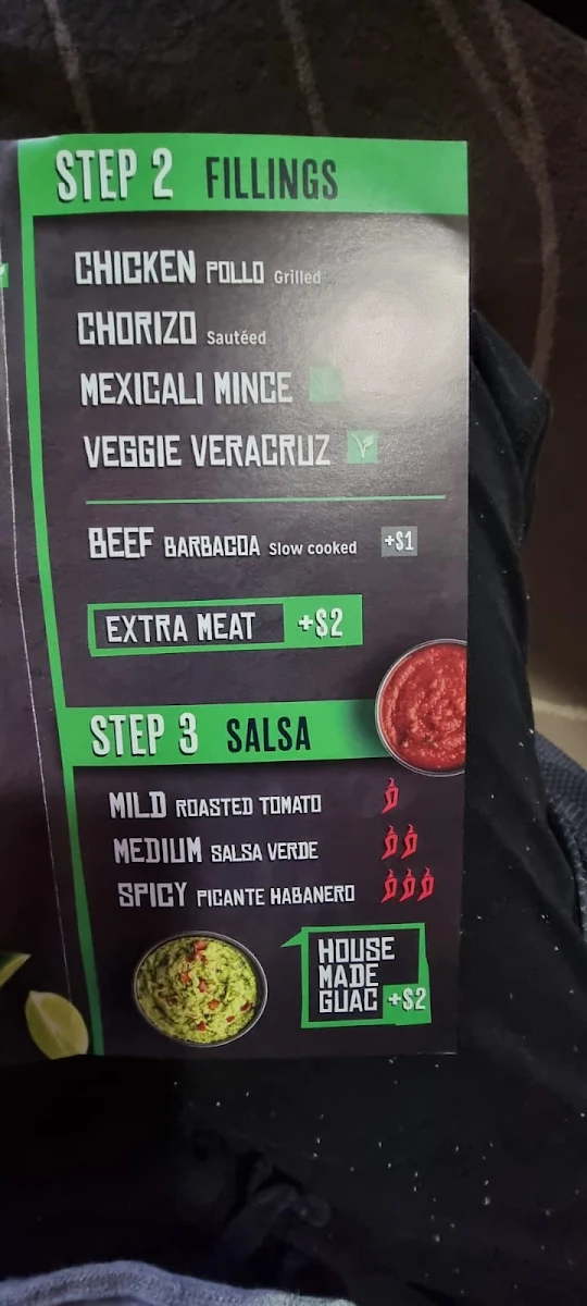 Menu, Mad Mex Rockdale Plaza