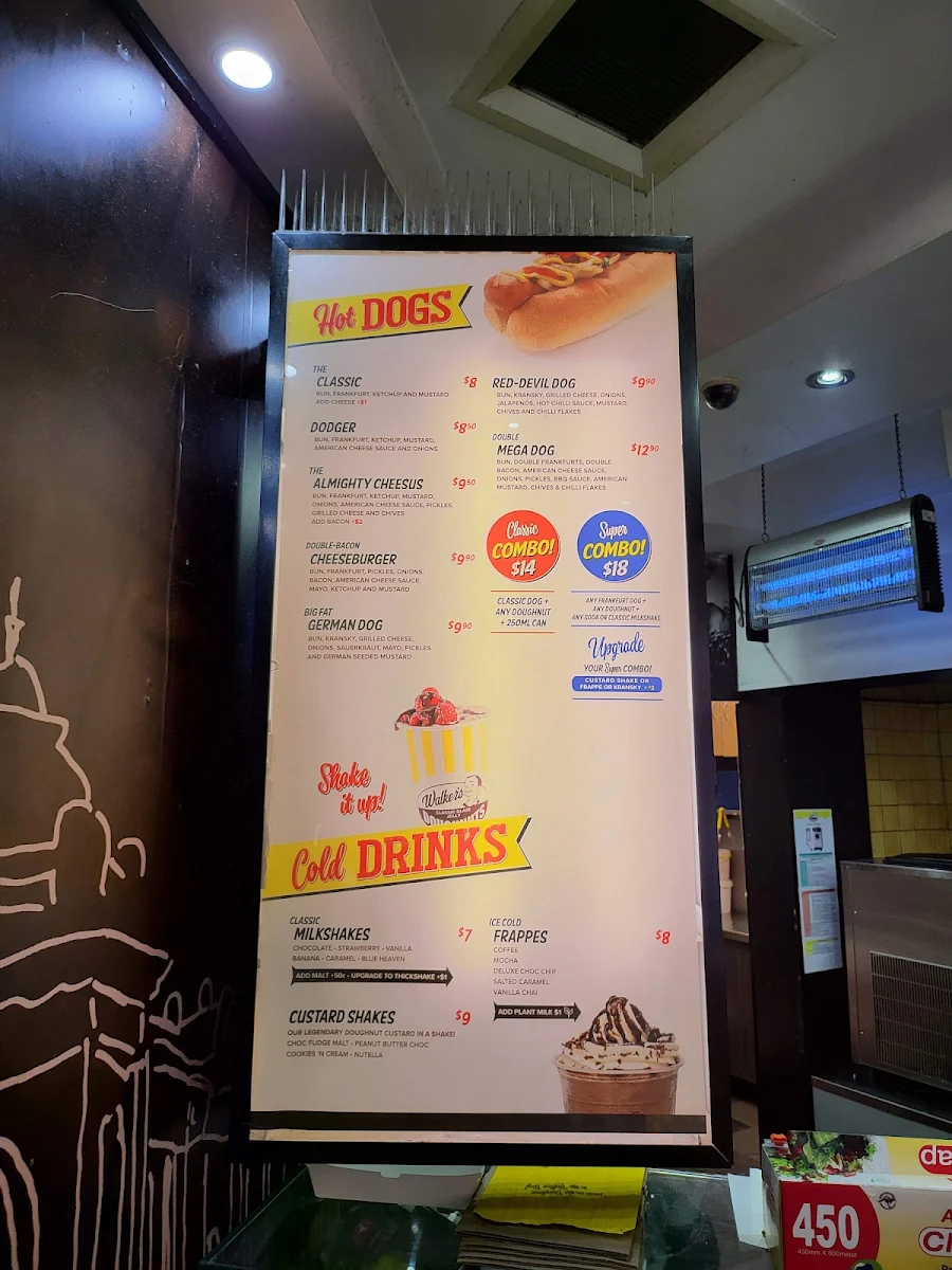 Menu, Walker's Doughnuts Elizabeth Street