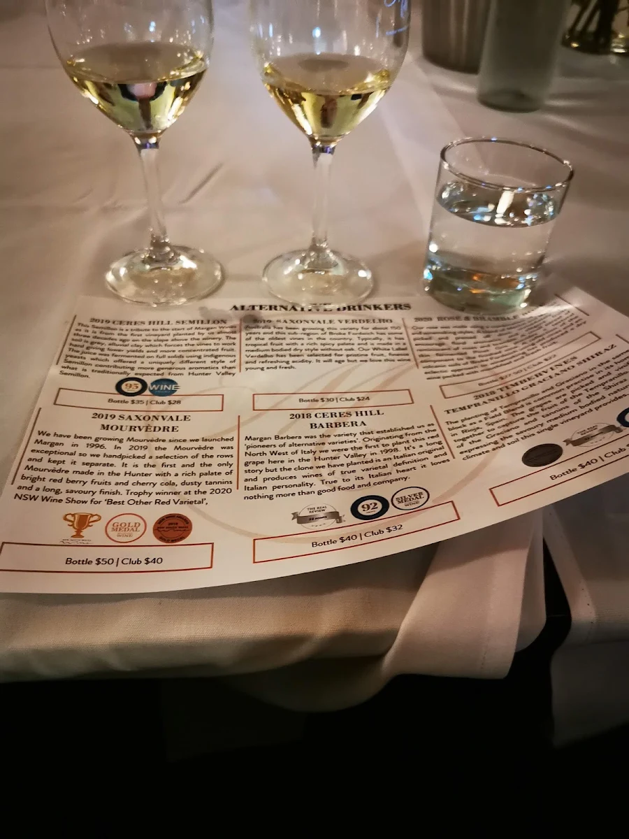 Menu, Margan Wines and Restaurant