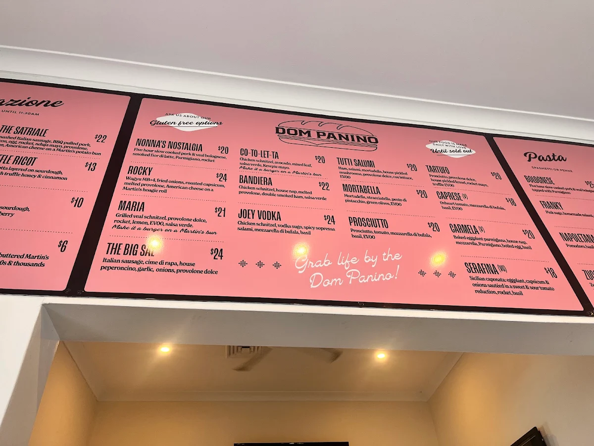 Menu, Dom Panino
