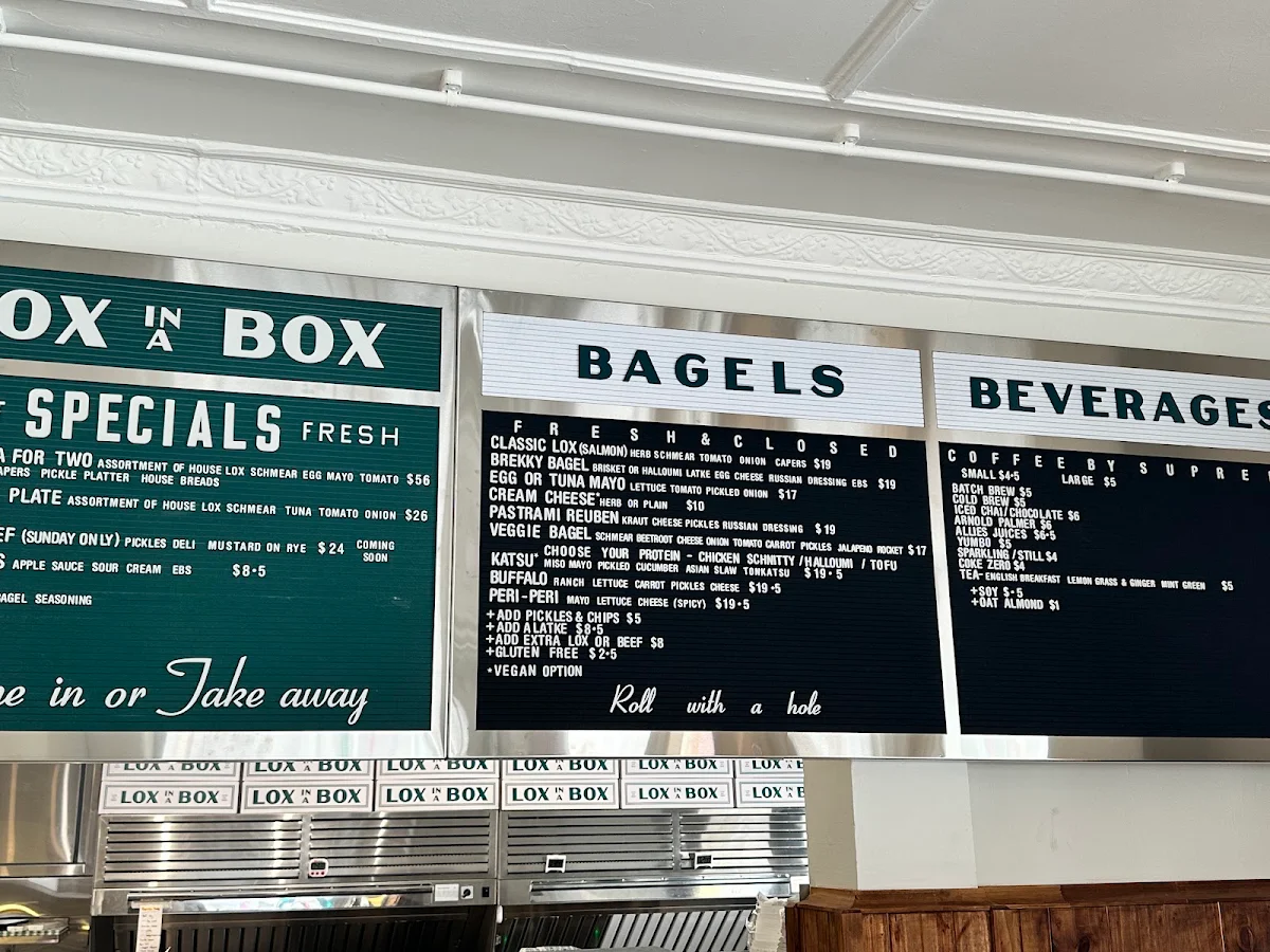 Menu, Lox In A Box Marrickville