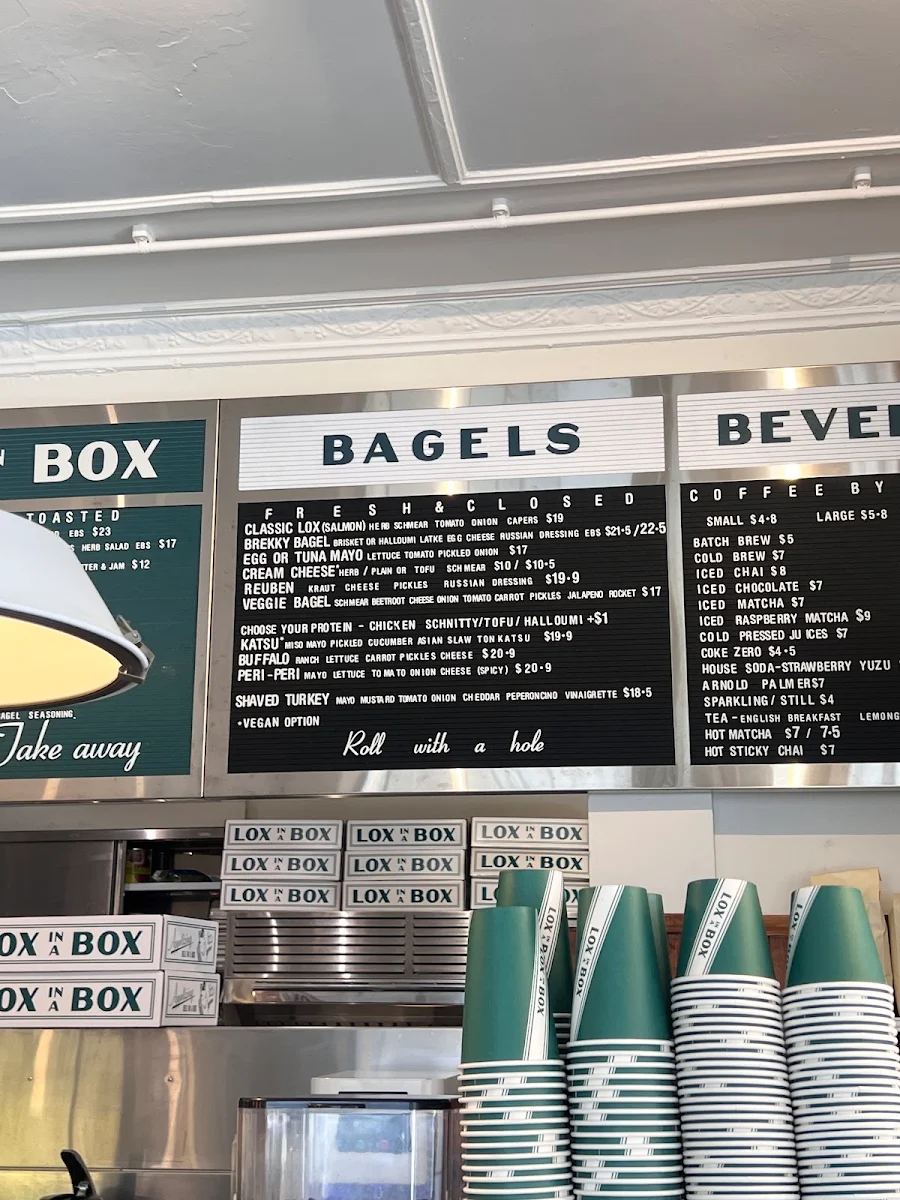 Menu, Lox In A Box Marrickville