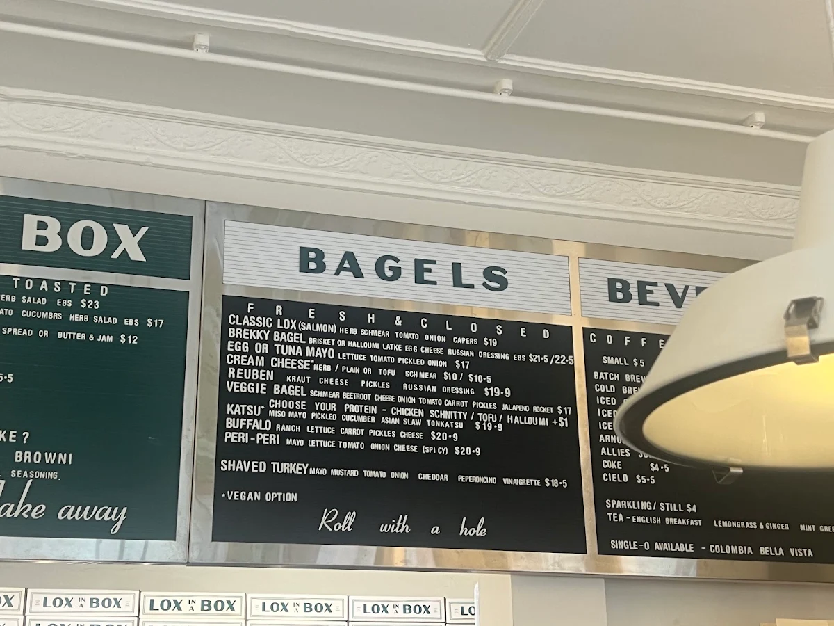 Menu, Lox In A Box Marrickville